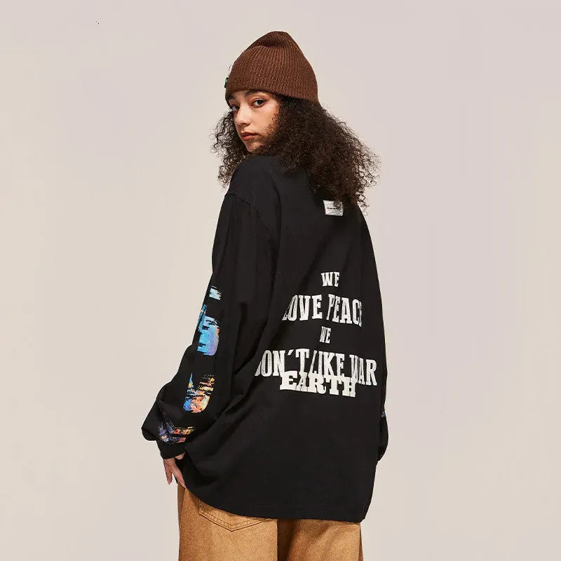 High Street Vintage Print Design Spring New Round Neck Sweater - Bellarte Enchanté High Street Vintage Print Design Spring New Round Neck Sweater